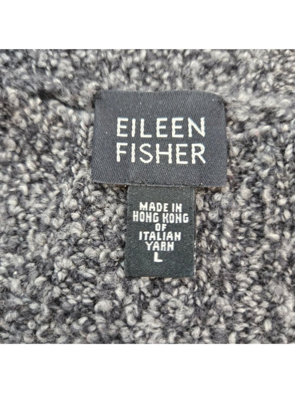 Eileen Fisher Wool & Cashmere Blend Speckled Print Sweater Size Large - Picture 3 of 6